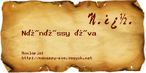 Nánássy Éva névjegykártya